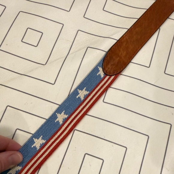 Smathers & Branson American Flag Needlepoint Belt